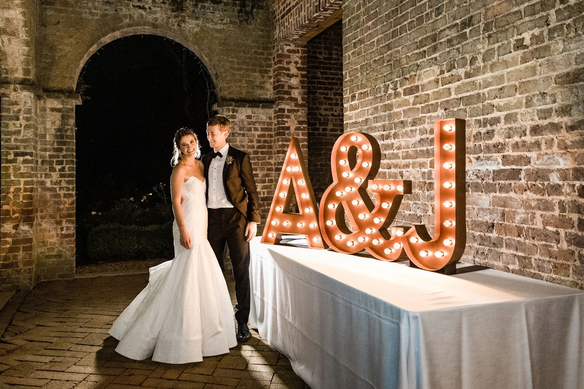 Marquee letters staged for a rental event