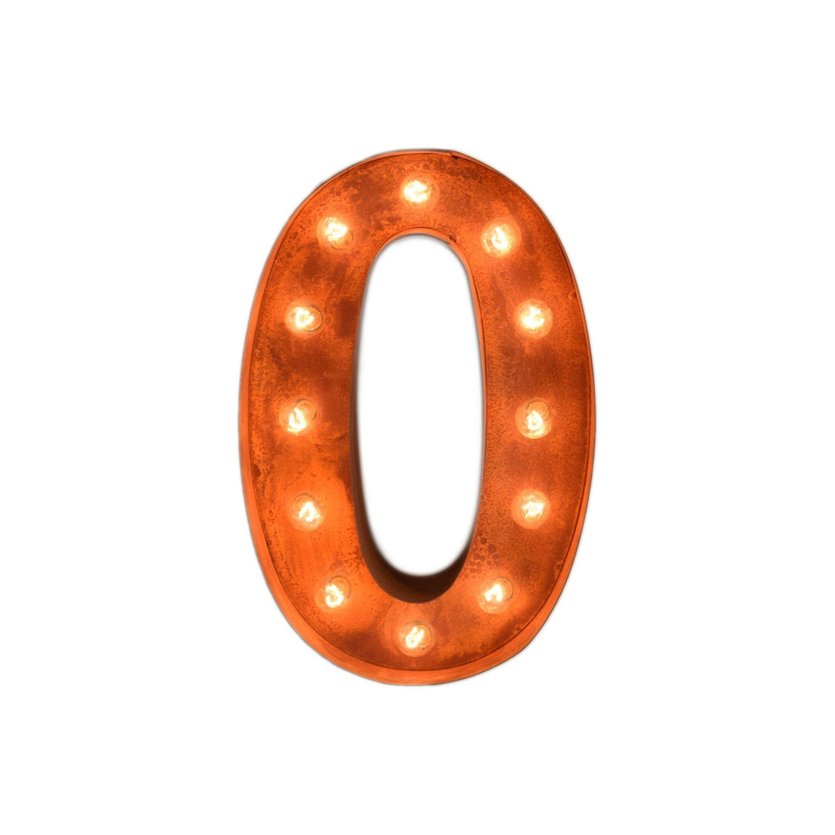 12" Number Marquee Lights - 12” Number 0 (Zero) Sign Vintage Marquee Lights
