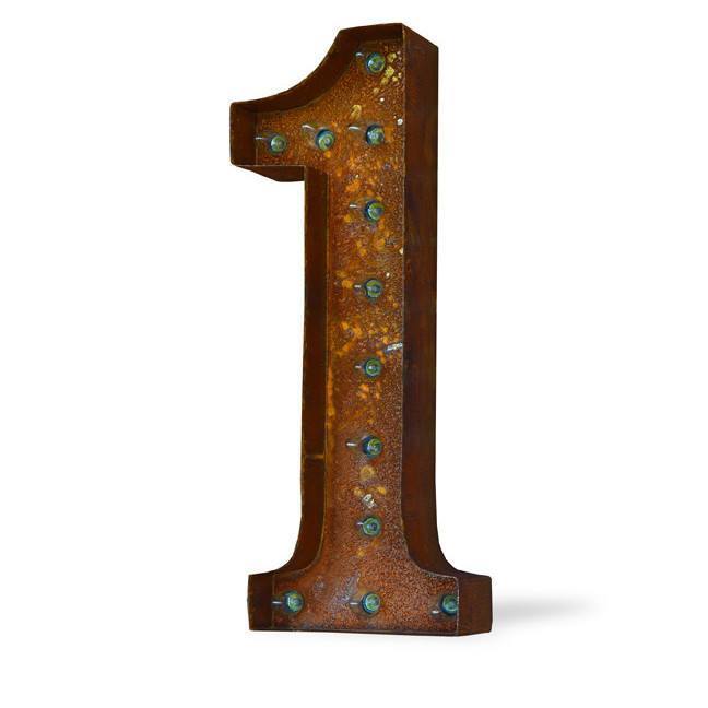 24" Number Marquee Lights - 24” Number 1 (One) Sign Vintage Marquee Lights