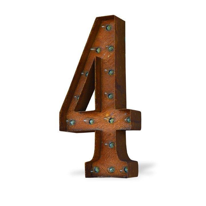 24" Number Marquee Lights - 24” Number 4 (Four) Sign Vintage Marquee Lights