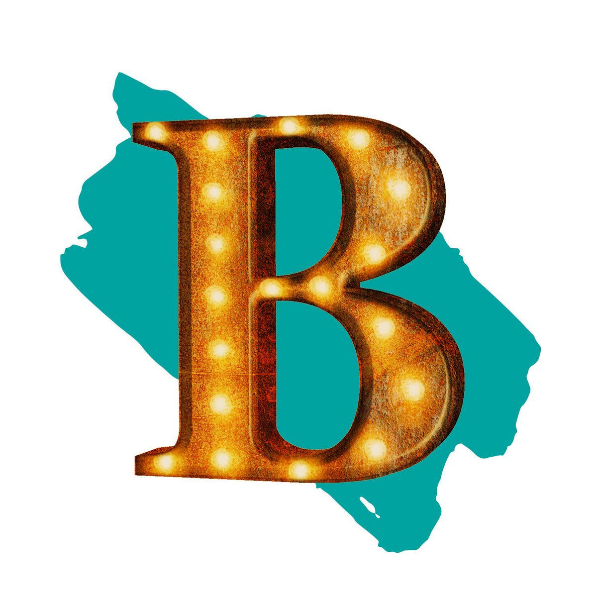 24” Letter B Lighted Vintage Marquee Letters (Rustic)
