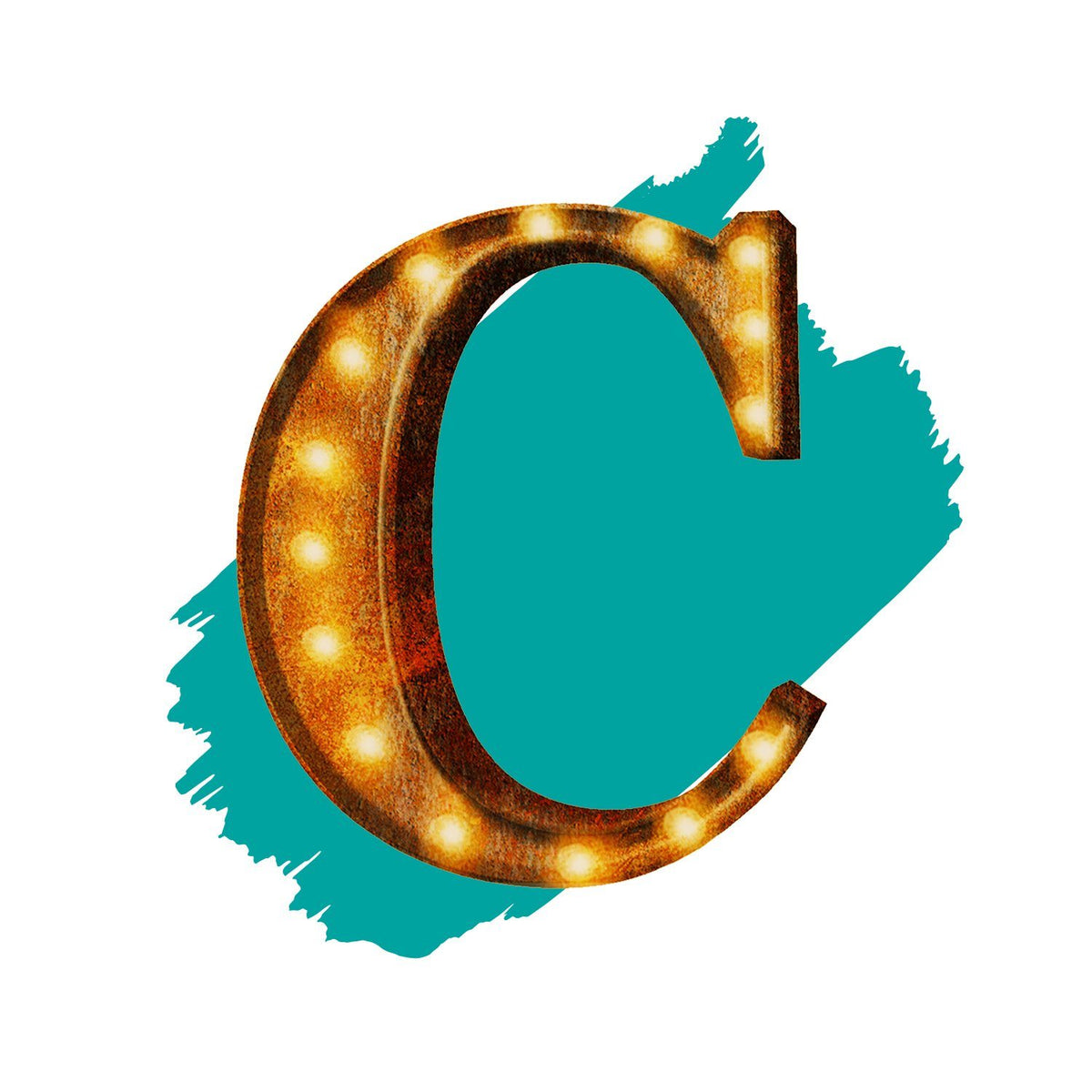 24" Vintage Rust Letter Lights