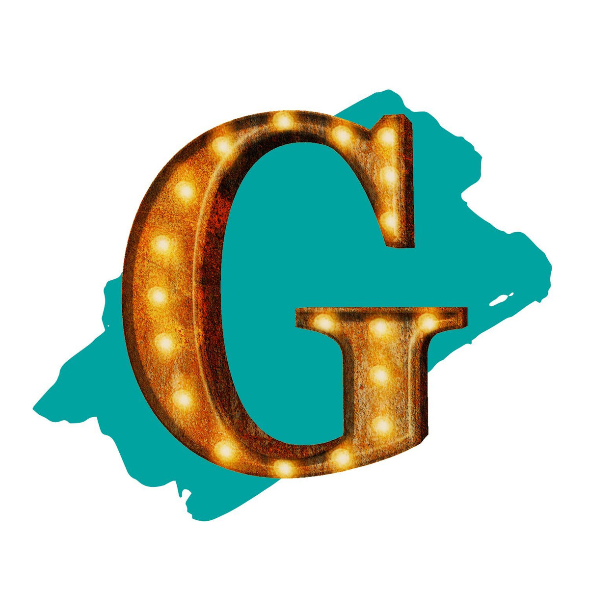 24" Vintage Rust Letter Lights