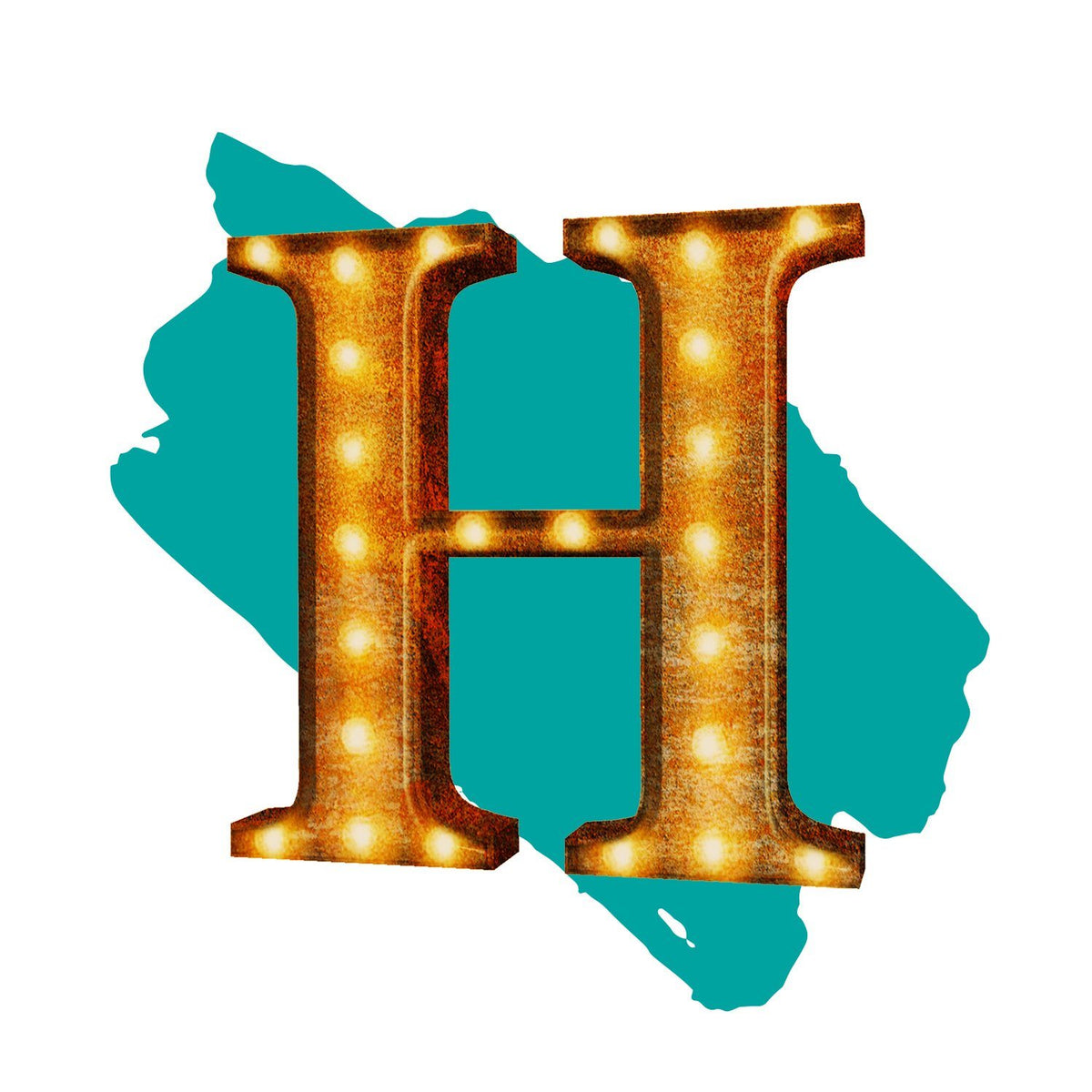 24" Vintage Rust Letter Lights