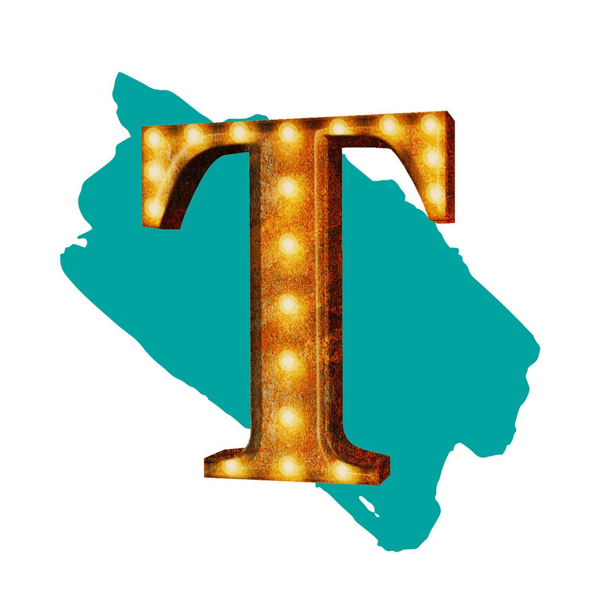 24" Vintage Rust Letter Lights