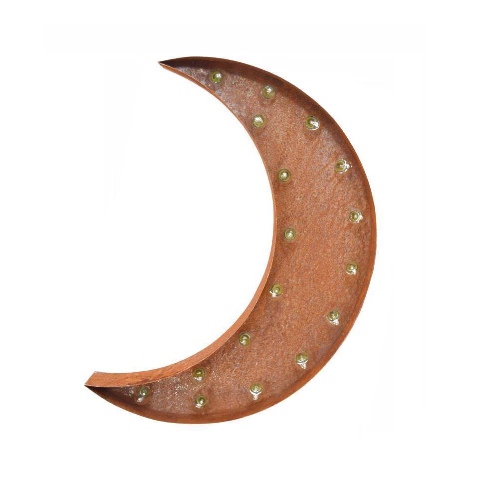 Marquee Symbol Lights - 24" Crescent Moon Vintage Marquee Lights Sign (Rustic)