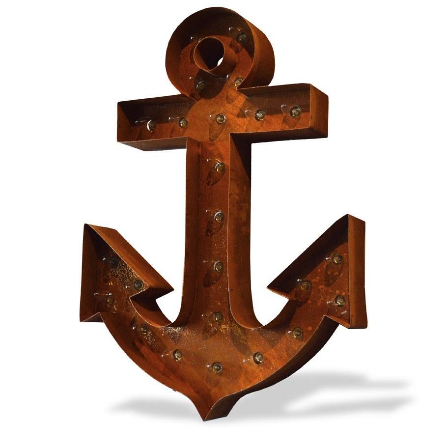 Marquee Symbol Lights - Anchor Vintage Marquee Sign With Lights (Rustic)