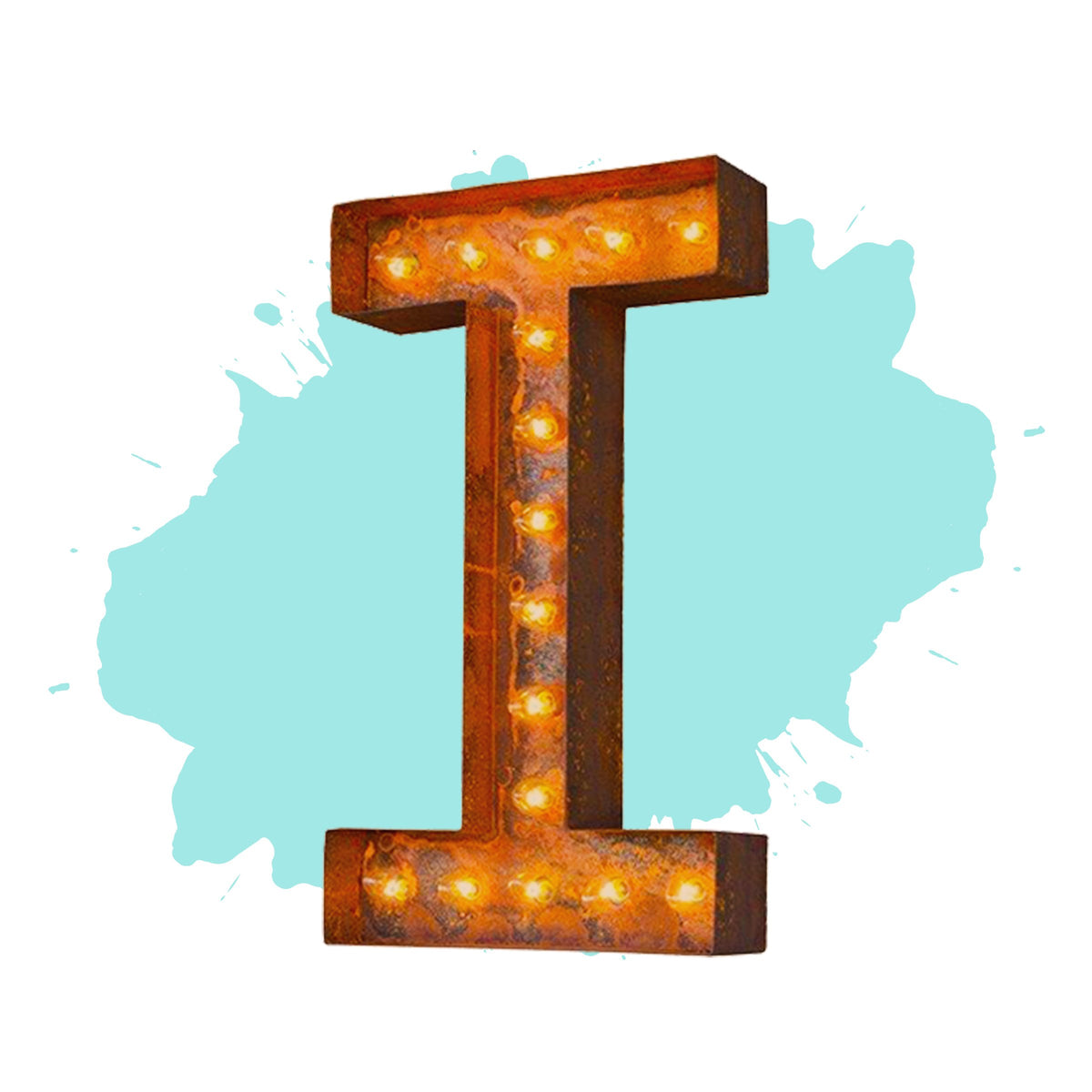 Modern Rust - 12" Modern Rust Letter Lights