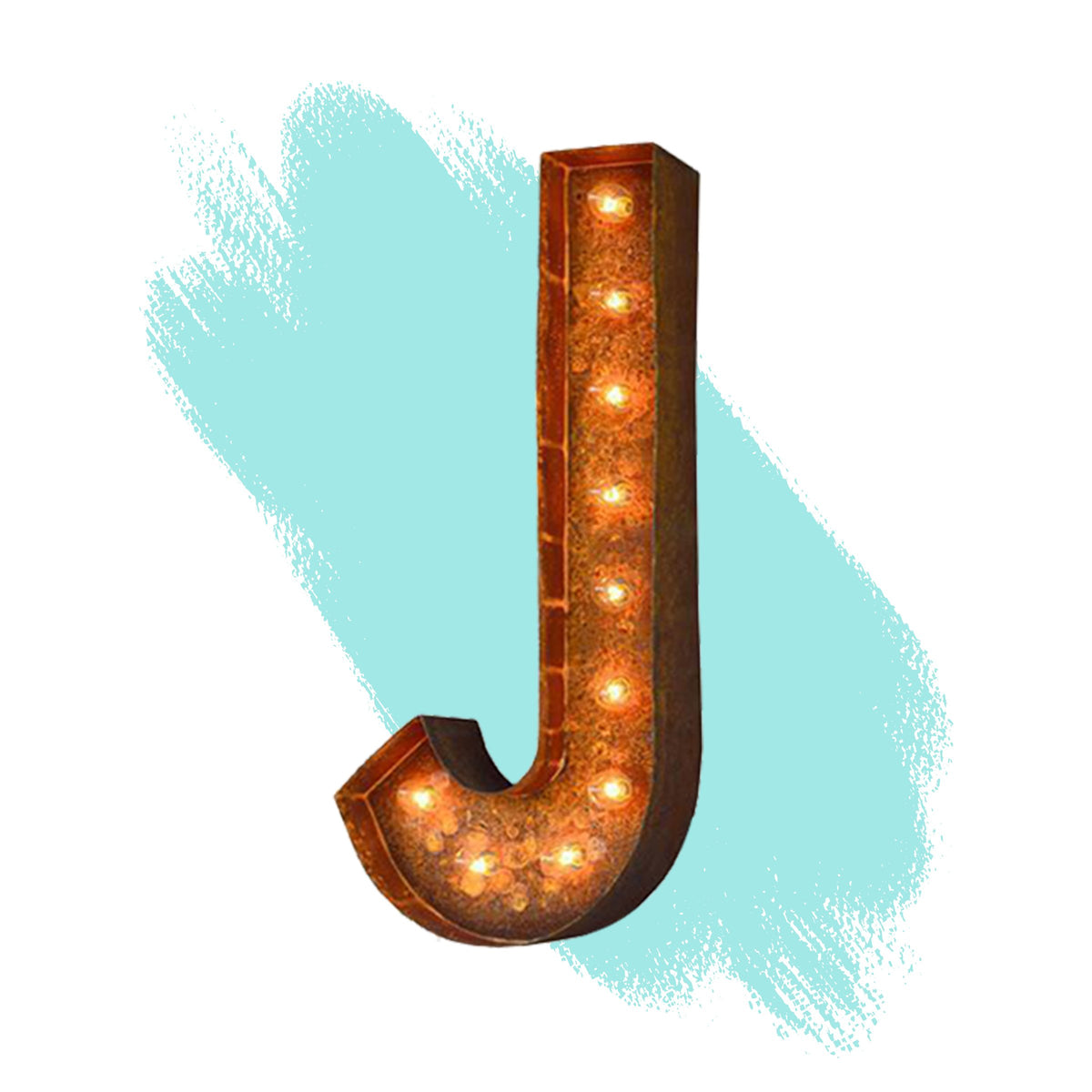 Modern Rust - 12" Modern Rust Letter Lights