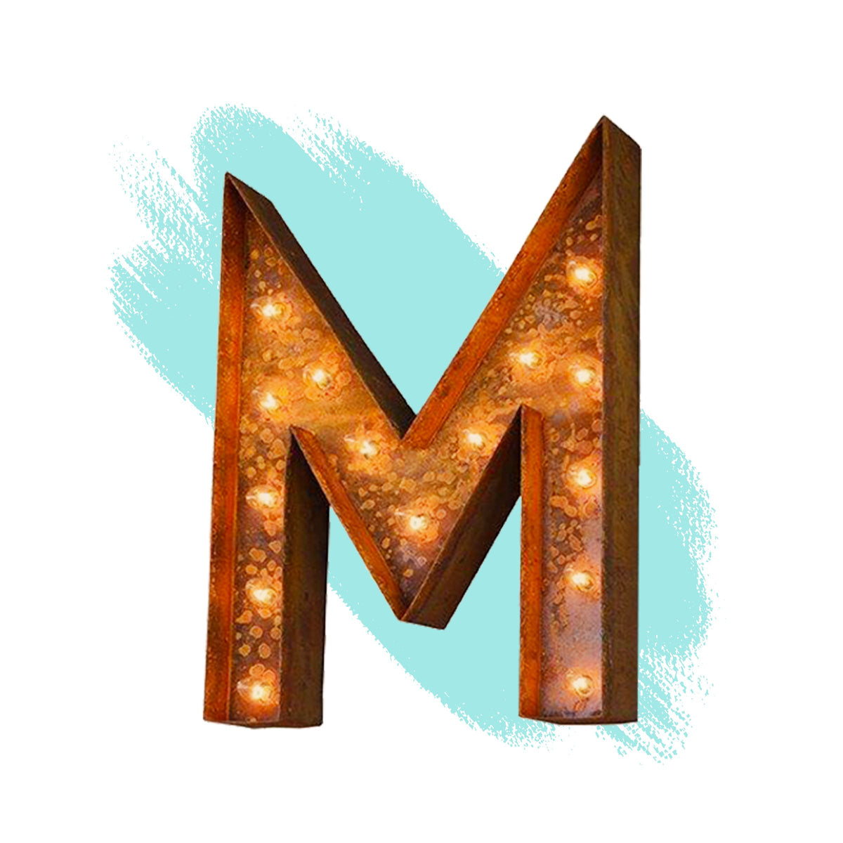 Modern Rust - 12" Modern Rust Letter Lights