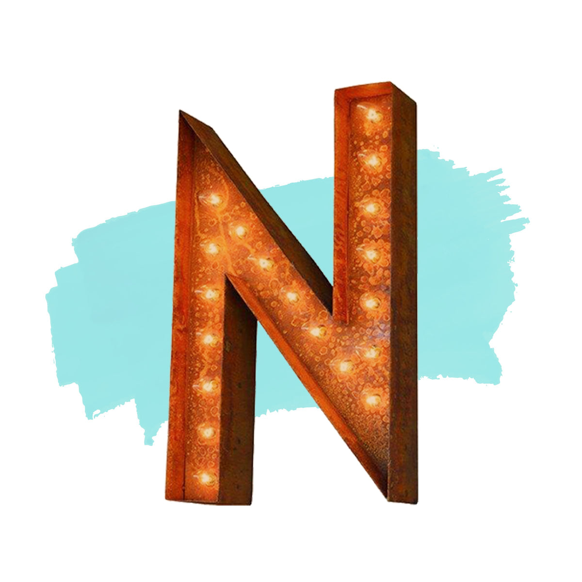 Modern Rust - 12" Modern Rust Letter Lights