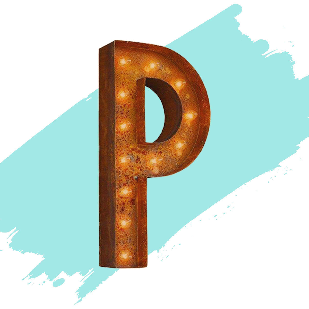 Modern Rust - 12" Modern Rust Letter Lights