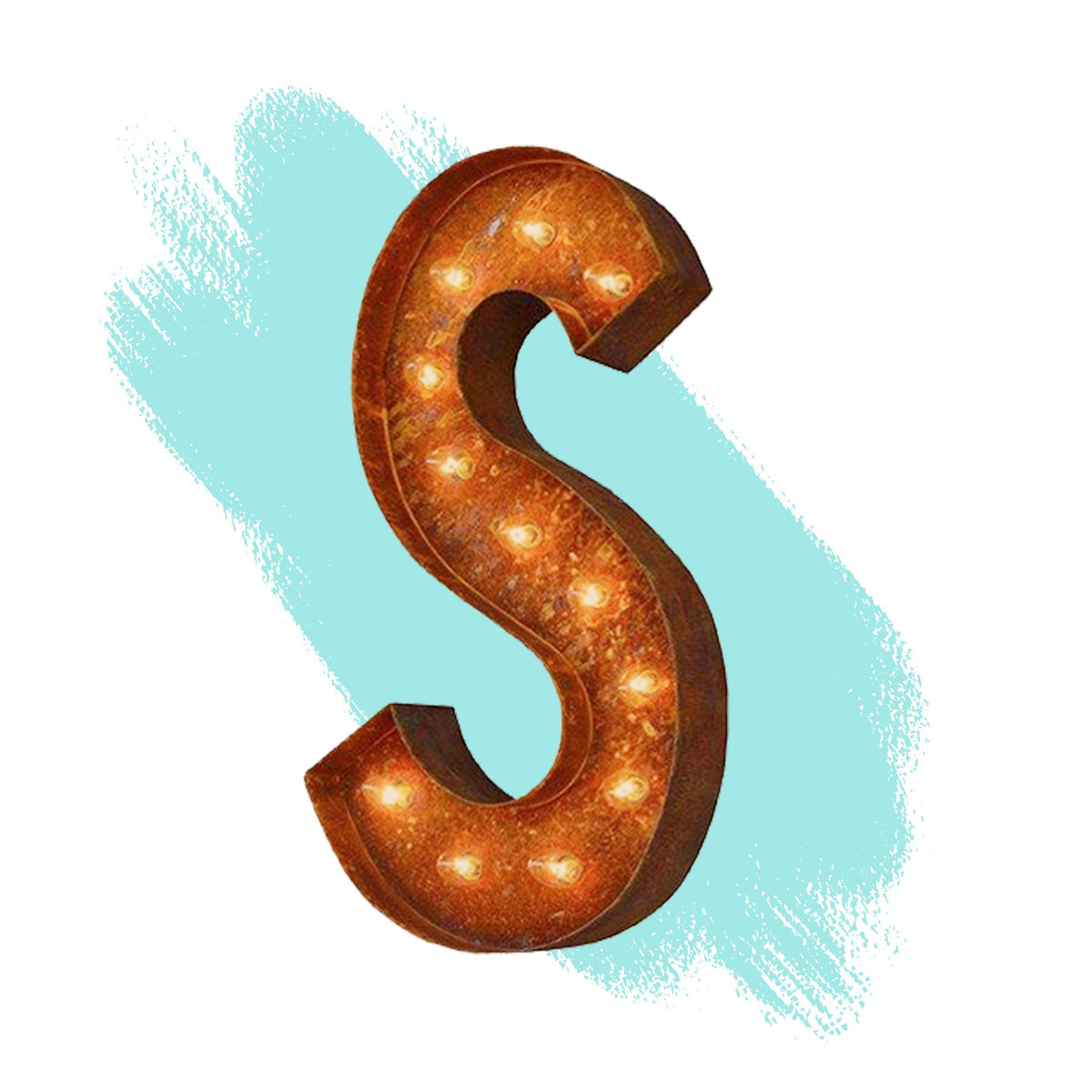 Modern Rust - 12" Modern Rust Letter Lights