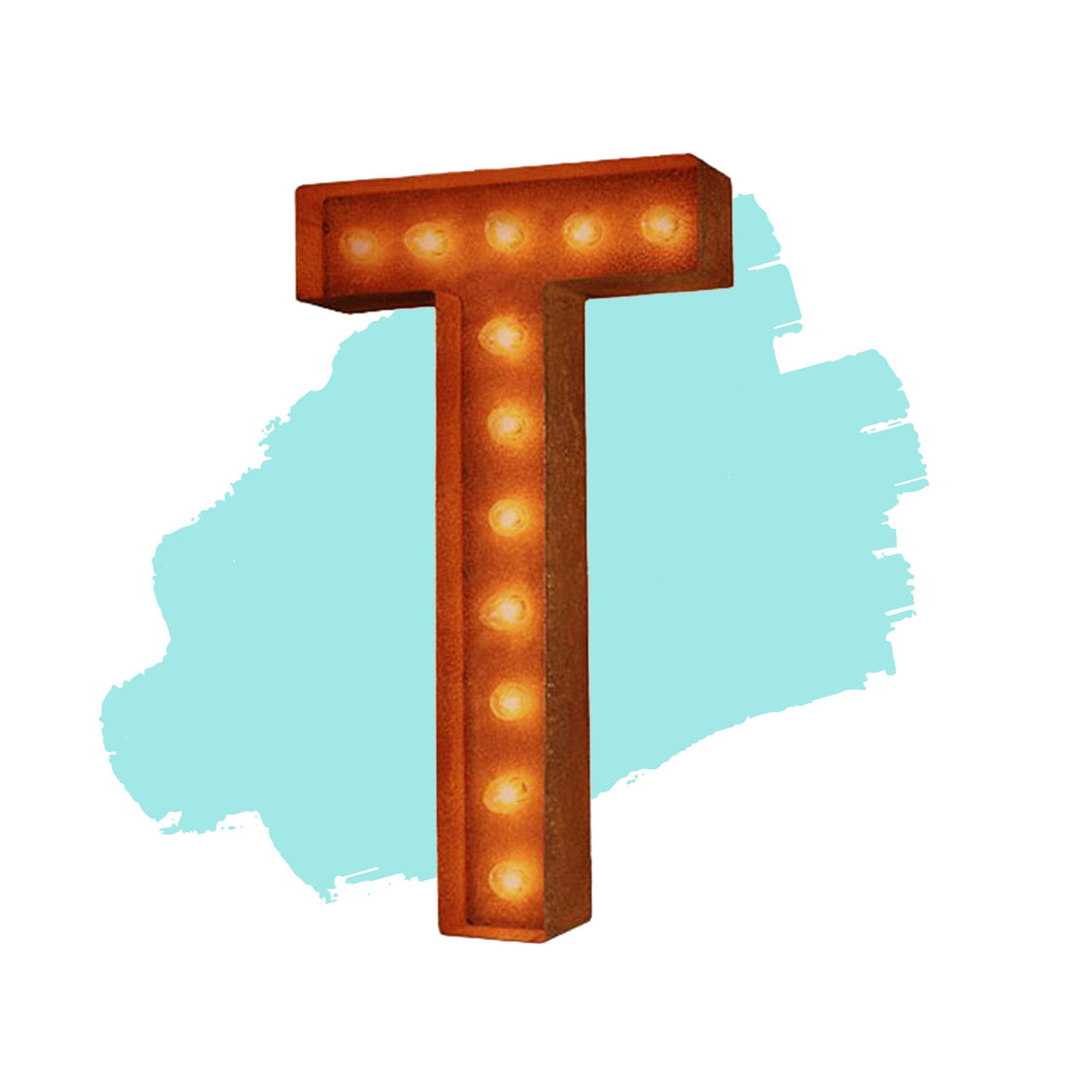 Modern Rust - 12" Modern Rust Letter Lights