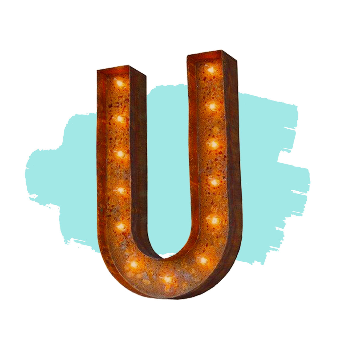 Modern Rust - 12" Modern Rust Letter Lights
