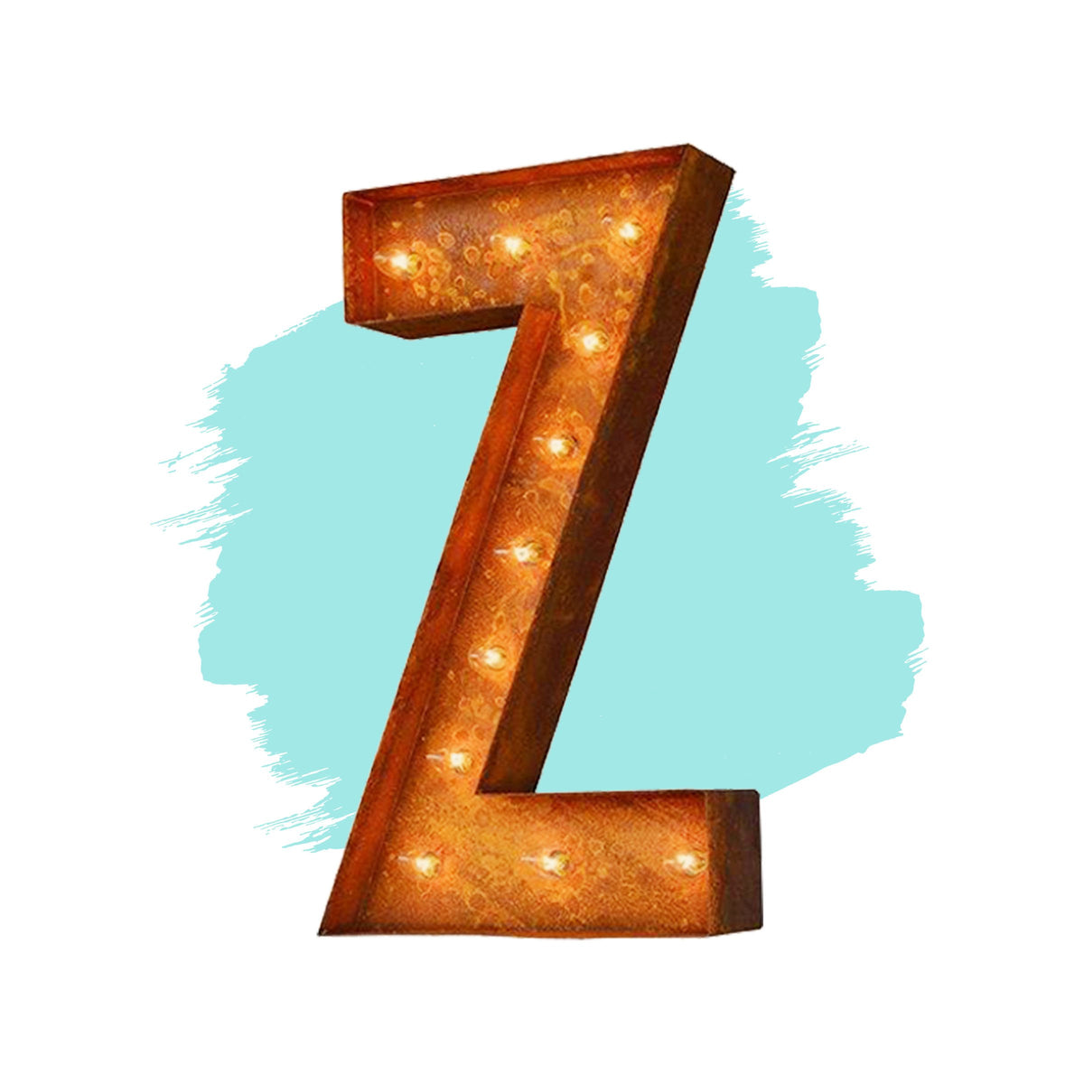Modern Rust - 12" Modern Rust Letter Lights
