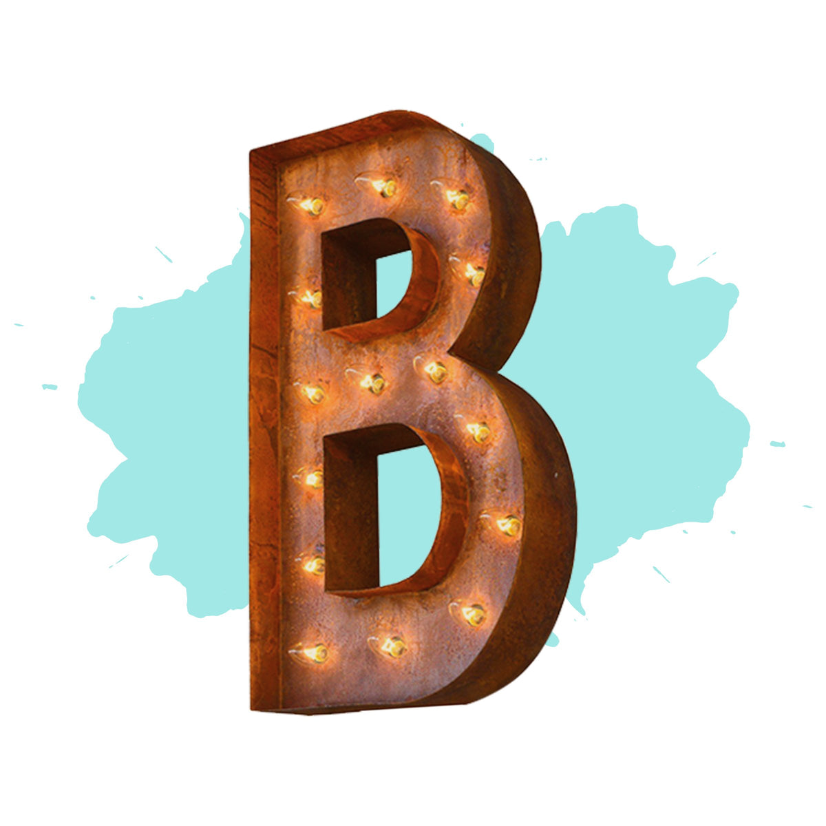 Modern Rust - 12" Modern Rust Letter Lights