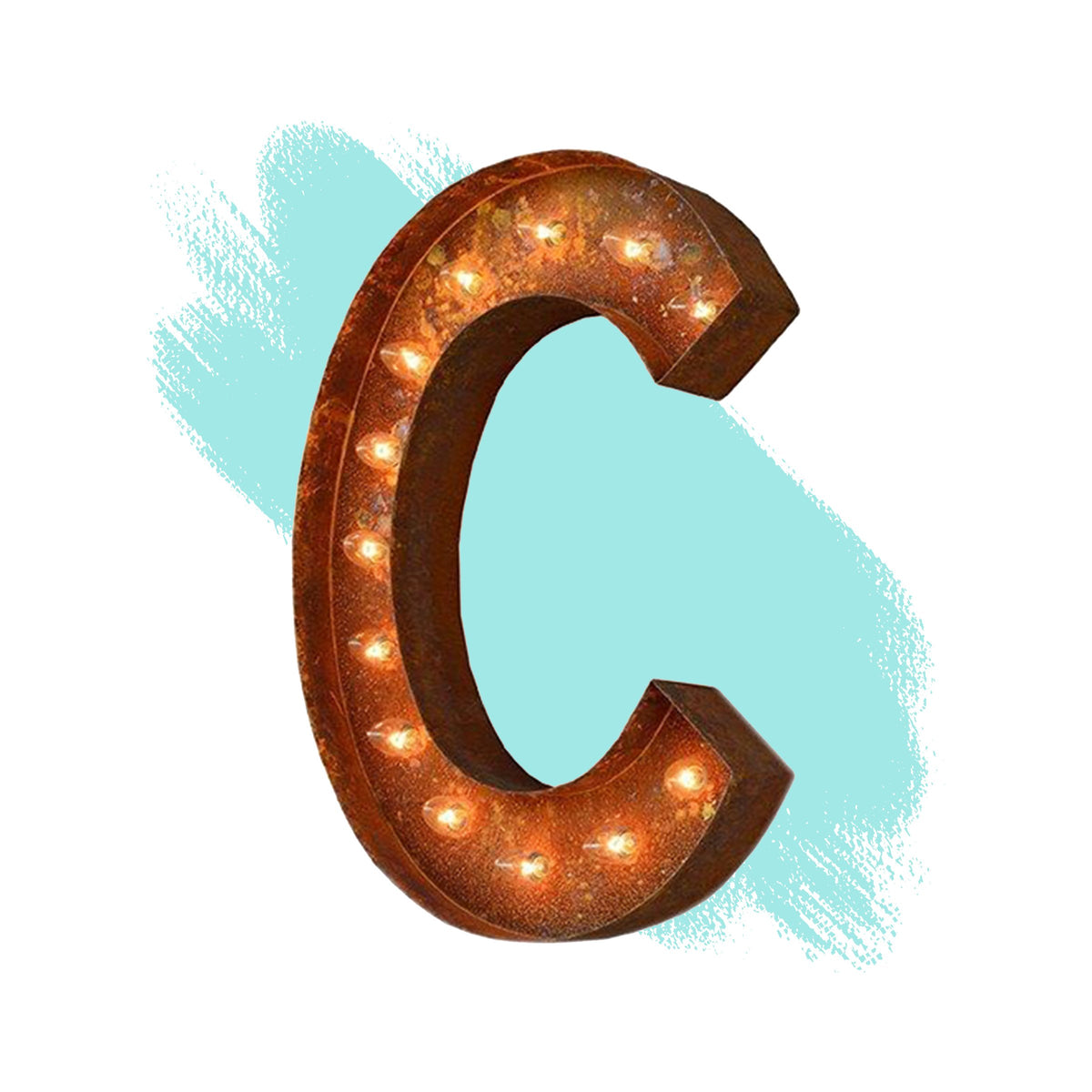 Modern Rust - 12" Modern Rust Letter Lights