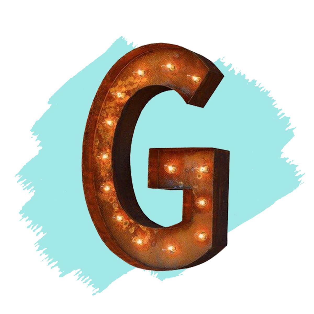 Modern Rust - 12" Modern Rust Letter Lights