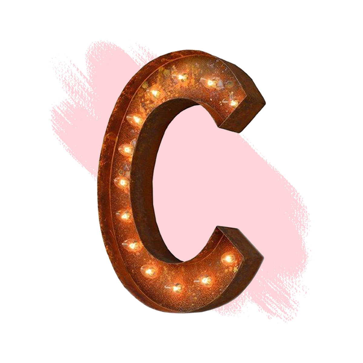 Modern Rust - 24" Modern Rust Letter Lights