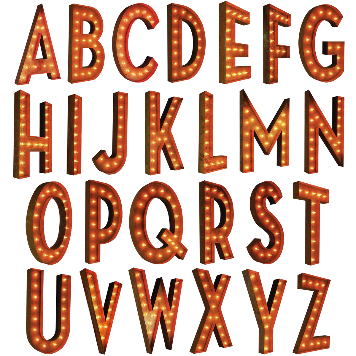 Modern Rust - 36" Large Rust Letter Lights
