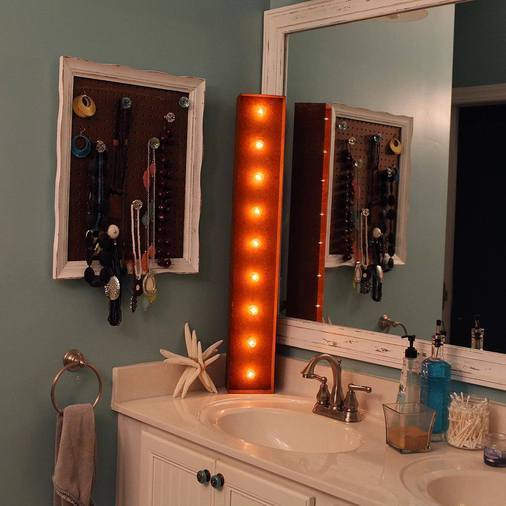 36" Large Rust Letter Lights