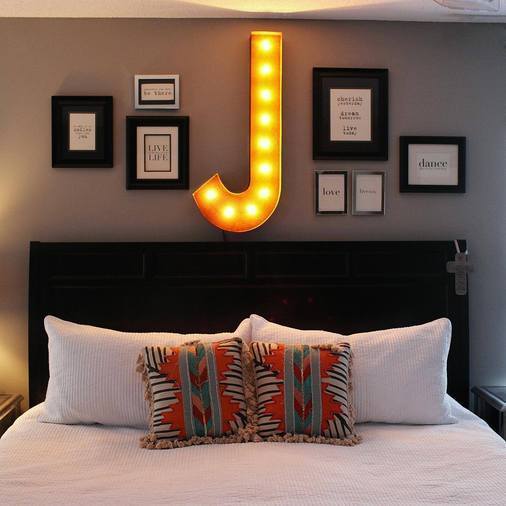 36" Large Rust Letter Lights