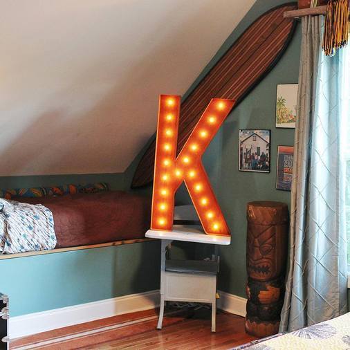 36" Large Rust Letter Lights