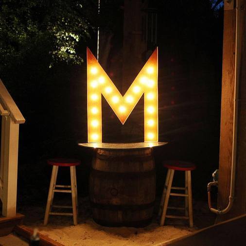 36" Large Rust Letter Lights