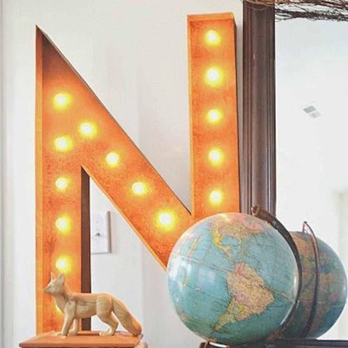36" Large Rust Letter Lights