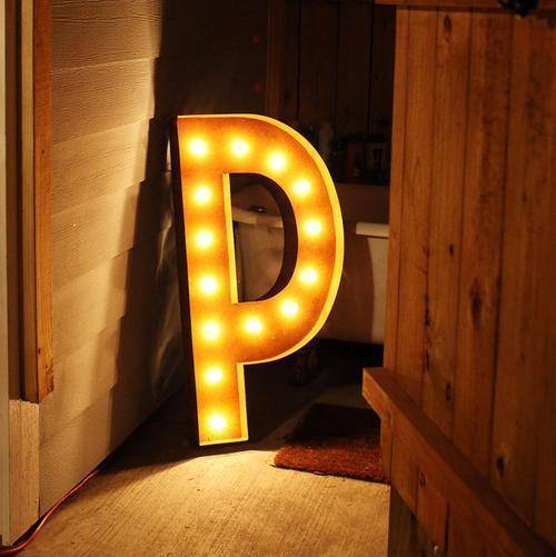36" Large Rust Letter Lights