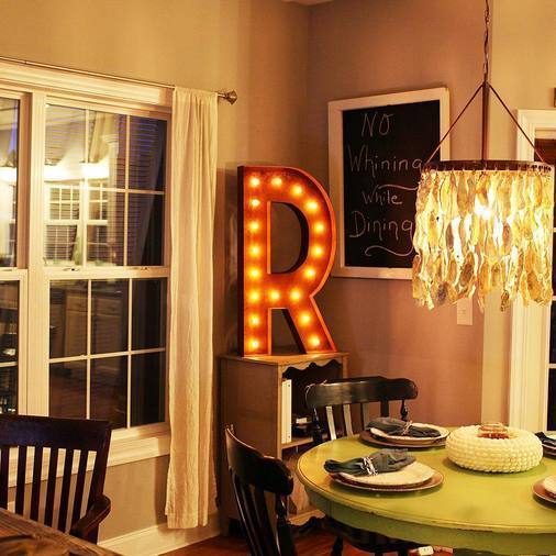 36" Large Rust Letter Lights