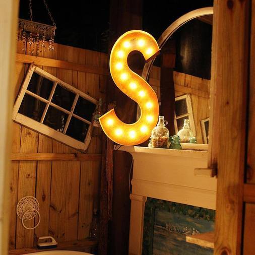 36" Large Rust Letter Lights