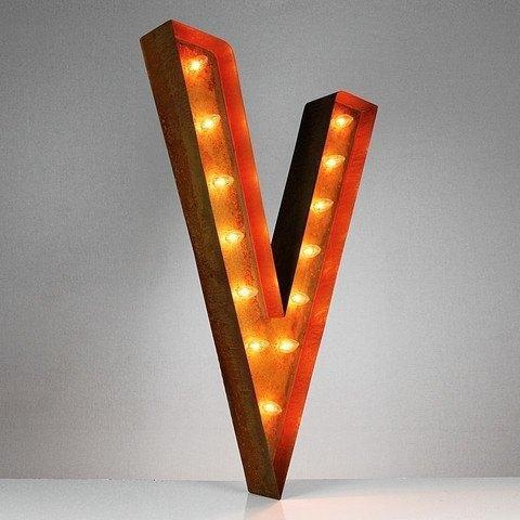 36" Large Rust Letter Lights