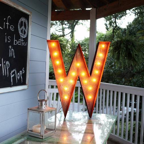 36" Large Rust Letter Lights