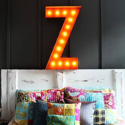 36" Large Rust Letter Lights