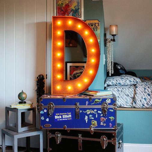 36" Large Rust Letter Lights