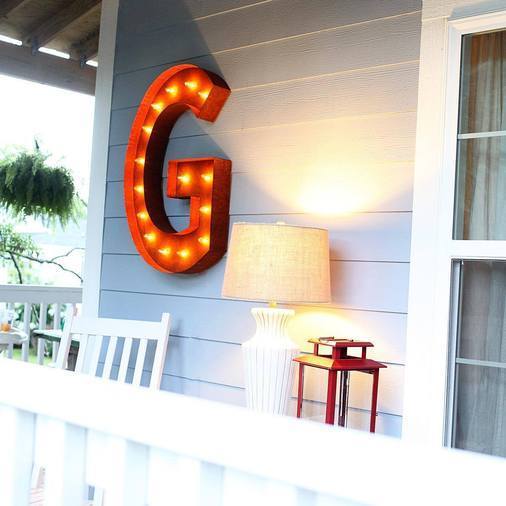 36" Large Rust Letter Lights