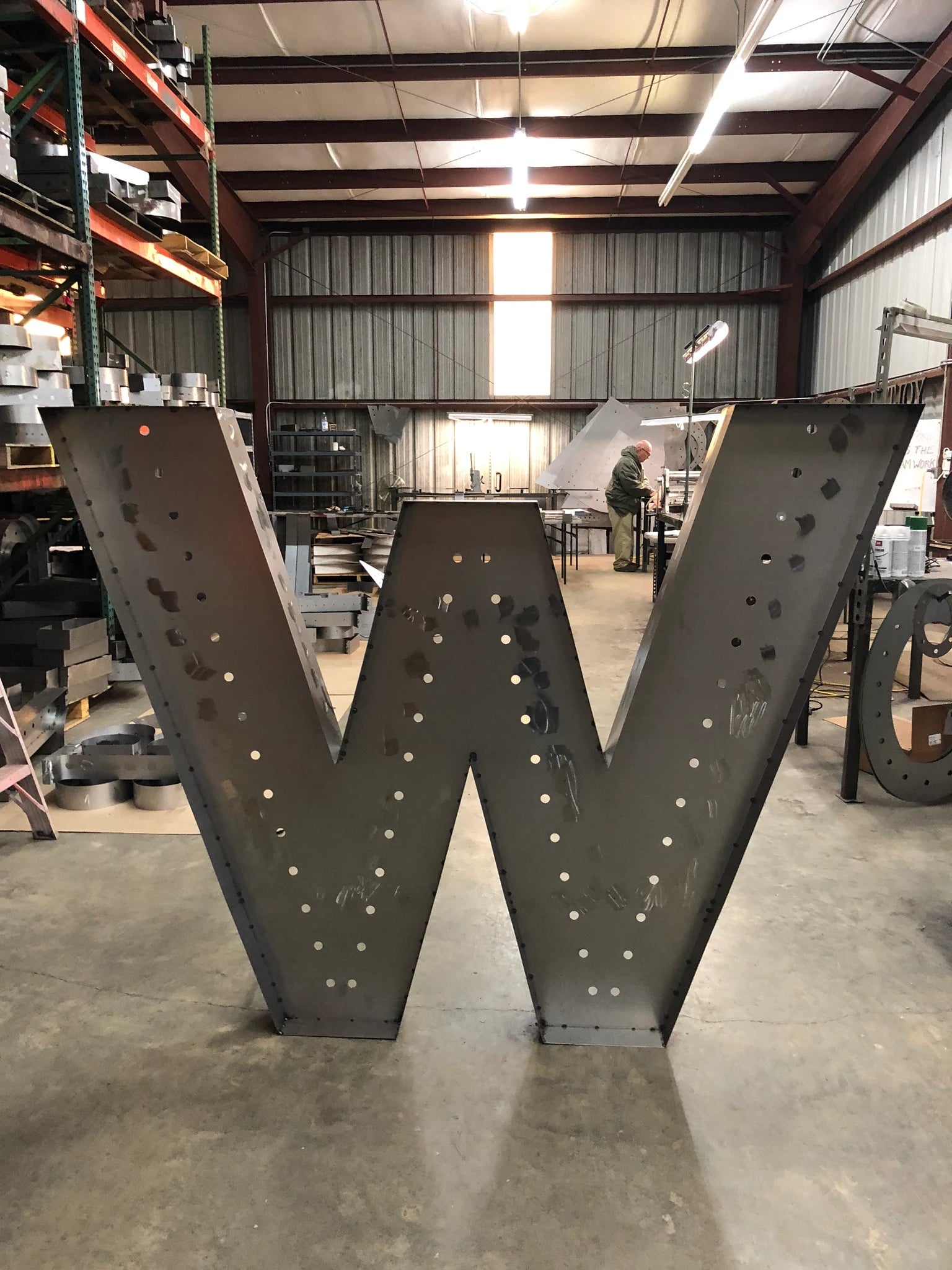 Hand-finished marquee letter detail