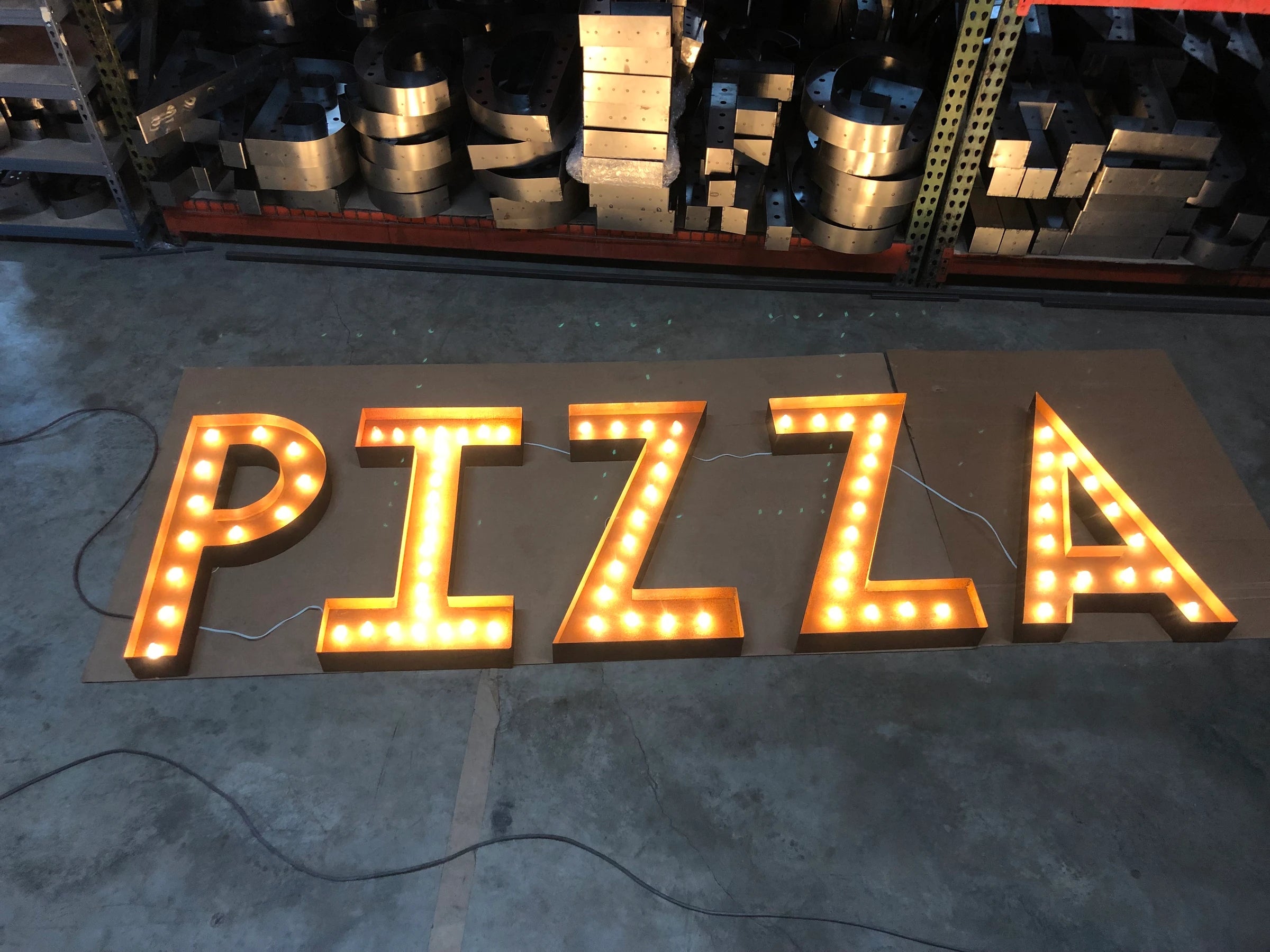 Finished marquee work in the Georgia workshop